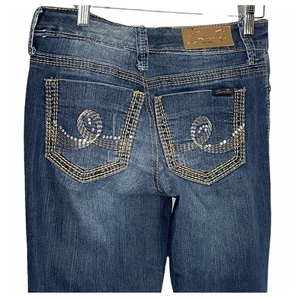 SEVEN7 Baby Bootcut Embellished Studded Jeans - Picture 5 of 9